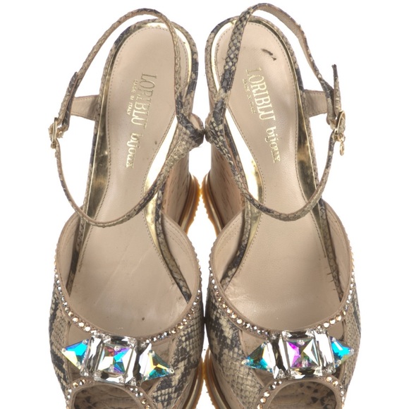 LORIBLU Sandals , Size 11, Animal Print Crystal Sandals - Picture 3 of 6